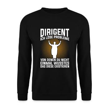 Retro Chorleiter Dirigent - Unisex Pullover - Schwarz - Vorne - Alina (178cm) & Michal (187cm)