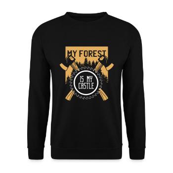 Ma forêt est ma hache de tronçonneuse de bûcheron de château - Sweat-shirt Unisexe - noir - Devant - Alina (178cm) & Michal (187cm)