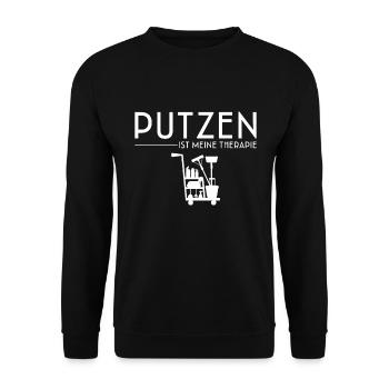 Putzen Spruch Putzkraft Putzwagen - Unisex Pullover - Schwarz - Vorne - Alina (178cm) & Michal (187cm)