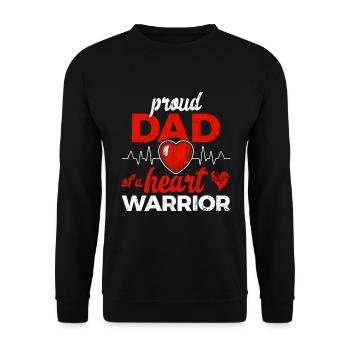 Proud Dad Of A Heart Warrior Congenital Heart Defe - Unisex Pullover - Schwarz - Vorne - Alina (178cm) & Michal (187cm)