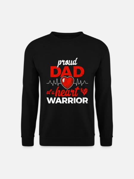 Proud Dad Of A Heart Warrior Congenital Heart Defe - Unisex Pullover - Schwarz