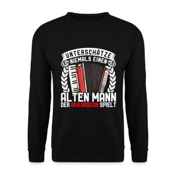 Ziehharmonika Akkordeon Musikinstrument - Unisex Pullover - Schwarz - Vorne - Alina (178cm) & Michal (187cm)