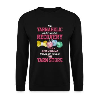 I'm Yarnaholic Crochet Crocheter Knitting Funny Gi - Sweat-shirt Unisexe - noir - Devant - Alina (178cm) & Michal (187cm)