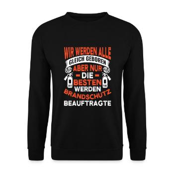 Brandschutzbeauftragter Feuerlöscher - Unisex Pullover - Schwarz - Vorne - Alina (178cm) & Michal (187cm)