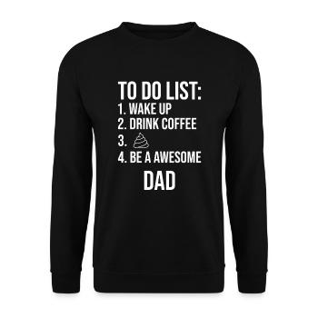 To Do List Fête des Pères cadeau amusant pour la fête des pères - Sweat-shirt Unisexe - noir - Devant - Alina (178cm) & Michal (187cm)