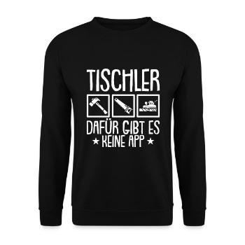 Tischler Spruch Werkzeug Schreiner - Unisex Pullover - Schwarz - Vorne - Alina (178cm) & Michal (187cm)