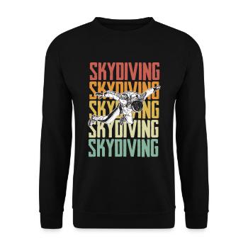 Skydiving Retro - Unisex Sweatshirt - black - Front - Alina (178cm) & Michal (187cm)