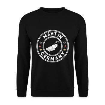 Mäht In Germany Rasenmäher Gärtner Garten - Unisex Pullover - Schwarz - Vorne - Alina (178cm) & Michal (187cm)