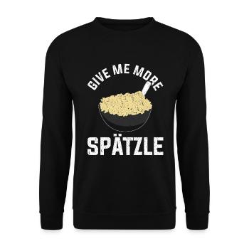 Spätzle Spruch Schwaben - Unisex Pullover - Schwarz - Vorne - Alina (178cm) & Michal (187cm)