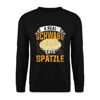 Schwaben Spätzle - Unisex Pullover - Schwarz - Vorne - Alina (178cm) & Michal (187cm)