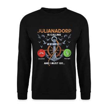 Julianadorp Niederlande Anker Urlaub - Unisex Pullover - Schwarz - Vorne - Alina (178cm) & Michal (187cm)