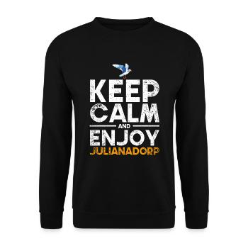 Julianadorp Niederlande Möwe Urlaub - Unisex Pullover - Schwarz - Vorne - Alina (178cm) & Michal (187cm)