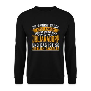 Julianadorp Sehnsucht Niederlande - Unisex Pullover - Schwarz - Vorne - Alina (178cm) & Michal (187cm)