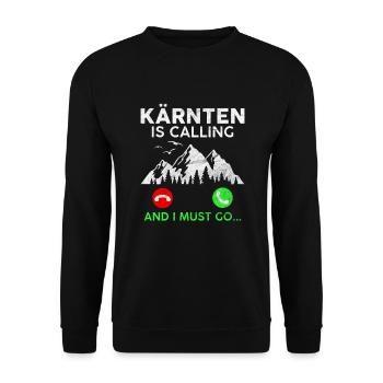 Kärnten ruft Alpen Österreich - Unisex Pullover - Schwarz - Vorne - Alina (178cm) & Michal (187cm)