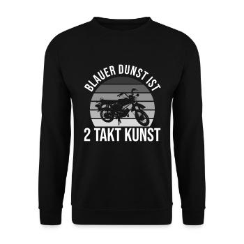 Blauer Dunst ist 2 Takt Kunst Mofa Moped S51 S50 - Unisex Pullover - Schwarz - Vorne - Alina (178cm) & Michal (187cm)