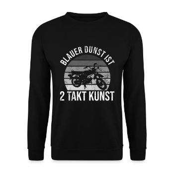 Blauer Dunst ist 2 Takt Kunst Mofa Moped S51 S50 - Unisex Pullover - Schwarz - Vorne - Alina (178cm) & Michal (187cm)