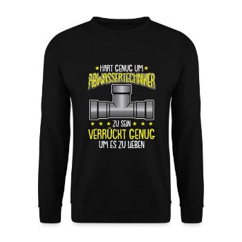 Fachkraft für Abwassertechnik Kläranlage Abwasser - Unisex Pullover - Schwarz - Vorne - Alina (178cm) & Michal (187cm)