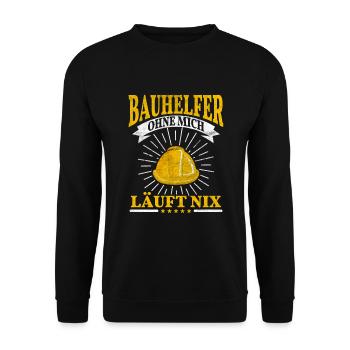 Hausbau Eigenheim Bauhelfer - Unisex Pullover - Schwarz - Vorne - Alina (178cm) & Michal (187cm)