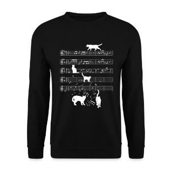 Chats Musiciens Musique Notes Proverbes Instruments de musique - Sweat-shirt Unisexe - noir - Devant - Alina (178cm) & Michal (187cm)