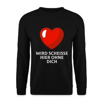 Jobwechsel Abschied Mitarbeiter Kollegen Kollegin - Unisex Pullover - Schwarz - Vorne - Alina (178cm) & Michal (187cm)