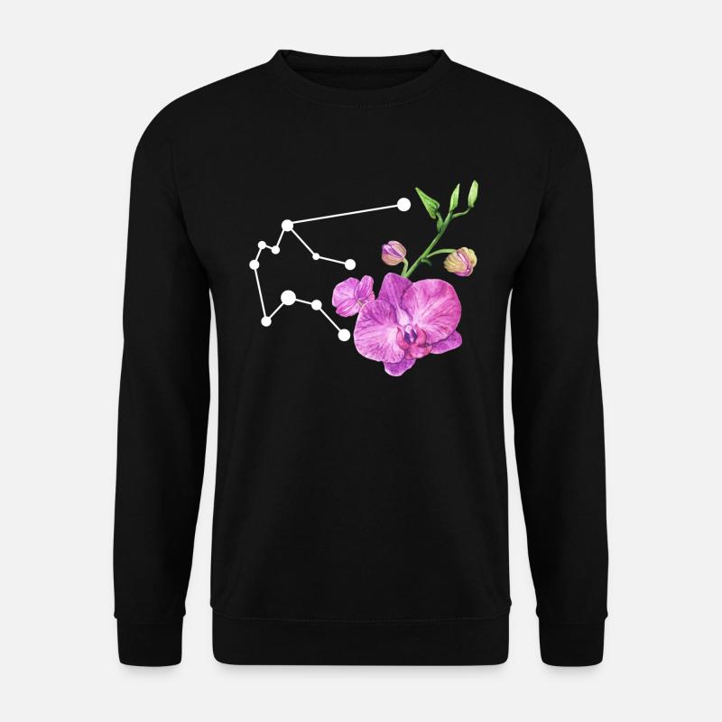 Wassermann-Konstellation mit Aquarell Orchideen - Unisex Pullover - Schwarz