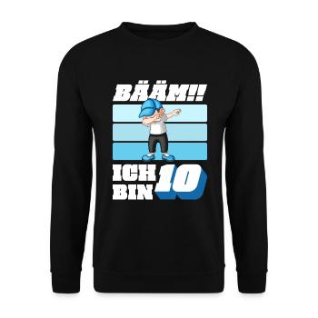 10. Geburtstag Jungen Jungs 10 Jahre Kinder - Unisex Pullover - Schwarz - Vorne - Alina (178cm) & Michal (187cm)