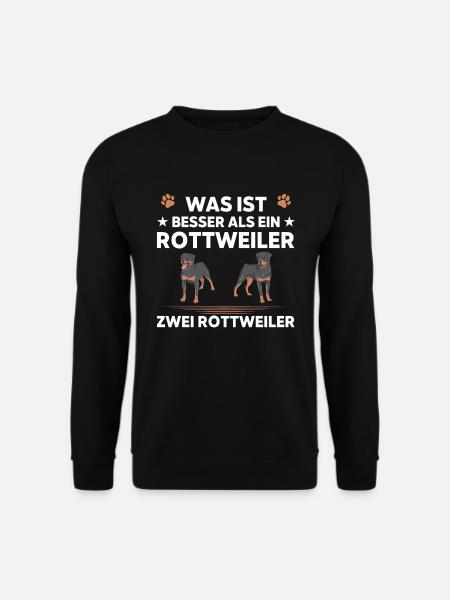 was ist besser als ein Rottweiler zwei Rottweiler - Unisex Pullover - Schwarz