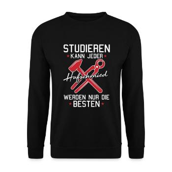 Hufschmied werden die Besten Hufeisen Schmied - Unisex Pullover - Schwarz - Vorne - Alina (178cm) & Michal (187cm)