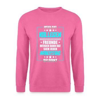 Jobwechsel Grafik Kollegin Kollege AbschiedsGrafik - Unisex Pullover - Pink - Vorne