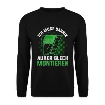 Spengler montieren Klempner Installateur - Unisex Pullover - Schwarz - Vorne - Alina (178cm) & Michal (187cm)