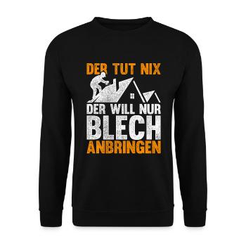 Spengler Lohn Installateur Klempner - Unisex Pullover - Schwarz - Vorne - Alina (178cm) & Michal (187cm)