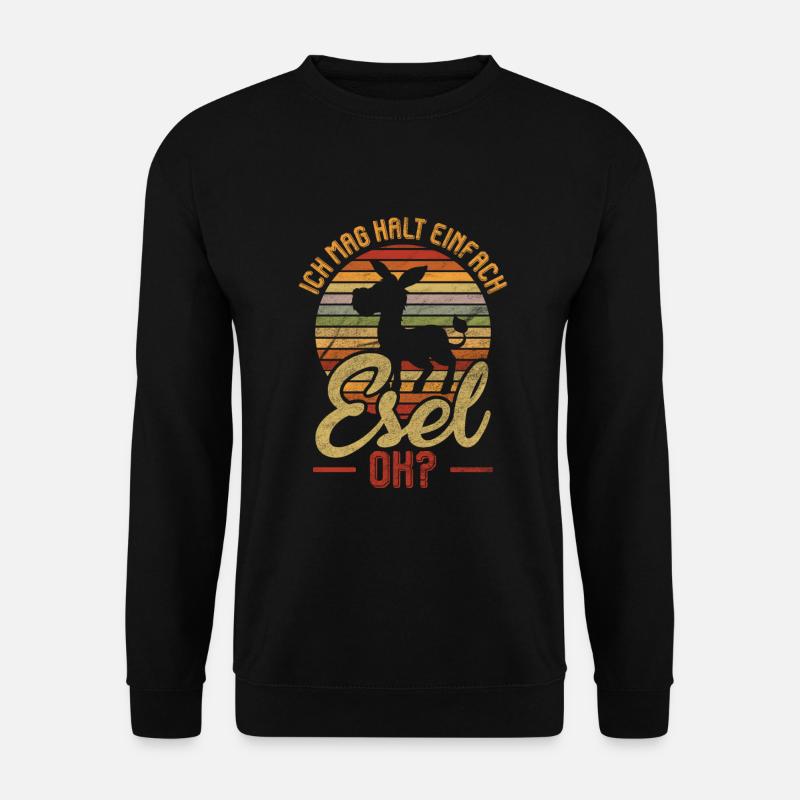Ich mag Esel Eselhalter Bauernhof - Unisex Pullover - Schwarz