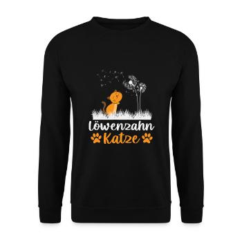 Löwenzahn Katze Pusteblume - Unisex Pullover - Schwarz - Vorne - Alina (178cm) & Michal (187cm)