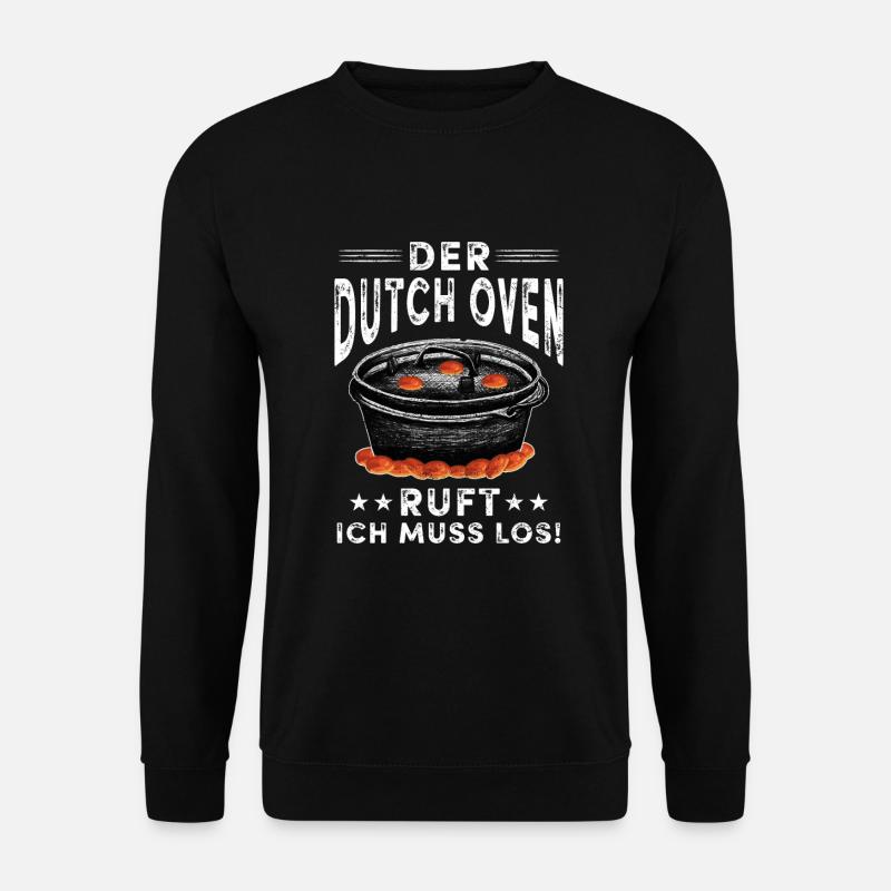 Dutch Oven ruft Dopfen Feuertopf - Unisex Pullover - Schwarz