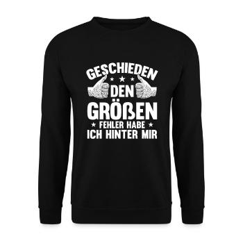Geschieden Trennung Scheidung Exfrau Exmann - Unisex Pullover - Schwarz - Vorne - Alina (178cm) & Michal (187cm)