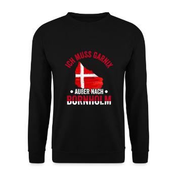 Dänemark Flagge Skandinavien Bornholm - Unisex Pullover - Schwarz - Vorne - Alina (178cm) & Michal (187cm)