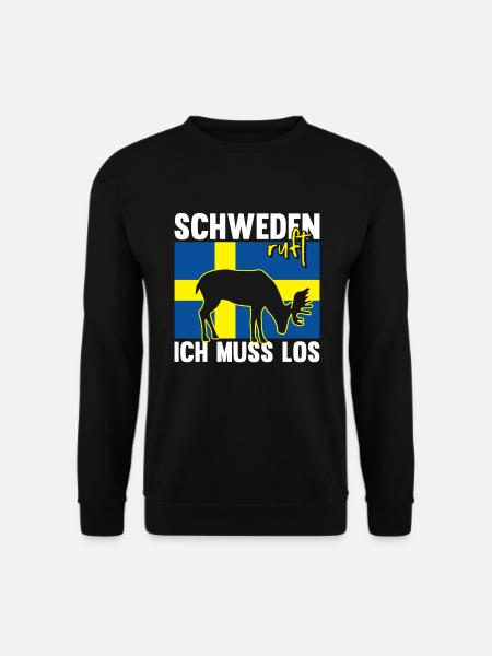 Schweden ruft Elch Flagge Skandinavien - Unisex Pullover - Schwarz