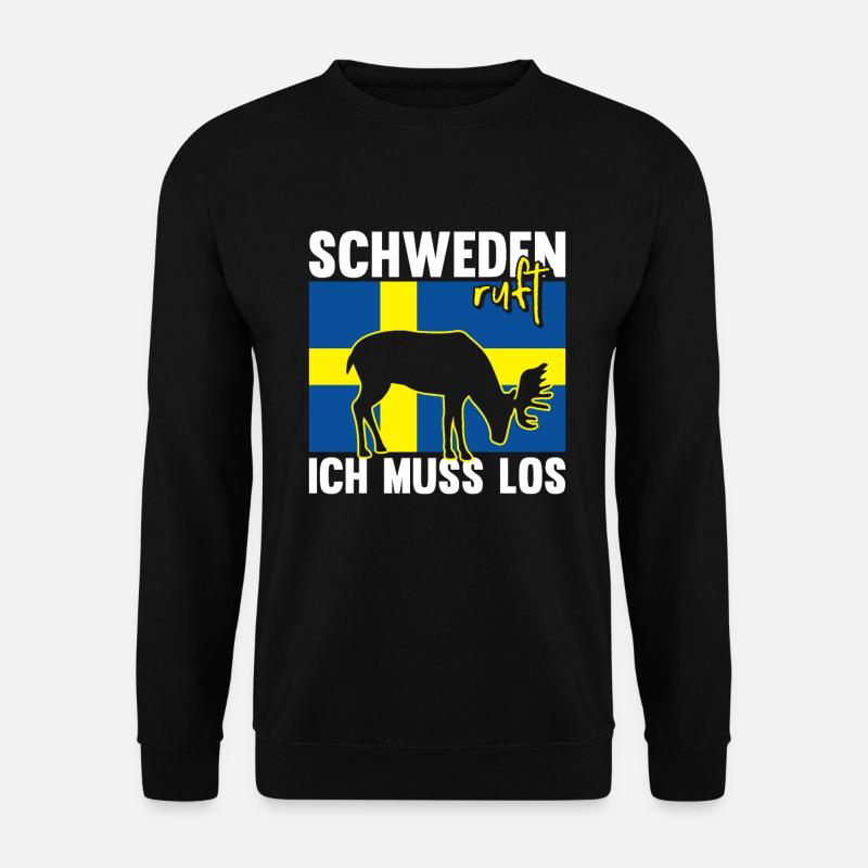 Schweden ruft Elch Flagge Skandinavien - Unisex Pullover - Schwarz