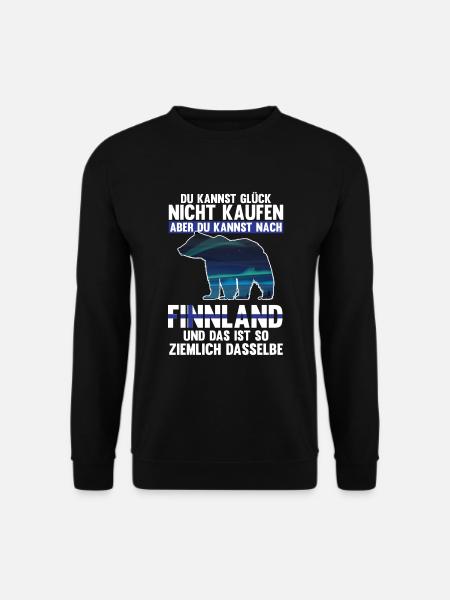Finnland Nordlichter Bär Flagge Skandinavien - Unisex Pullover - Schwarz