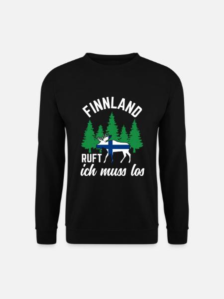 Finnland ruft Flagge Skandinavien Elch - Unisex Pullover - Schwarz