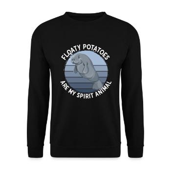 Manatee Floaty Potatoes Are My Spirit Animal - Unisex Sweatshirt - black - Front - Alina (178cm) & Michal (187cm)