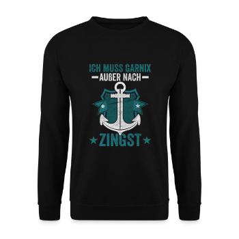 Zingst Ostsee Fischland - Unisex Pullover - Schwarz - Vorne - Alina (178cm) & Michal (187cm)