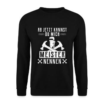 Klempner Handwerker Spengler Meister bestanden - Unisex Pullover - Schwarz - Vorne - Alina (178cm) & Michal (187cm)