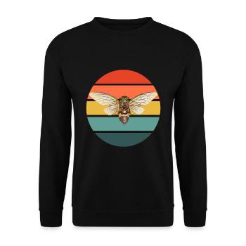 Zikade lustiger Insektenliebhaber - Unisex Pullover - Schwarz - Vorne - Alina (178cm) & Michal (187cm)