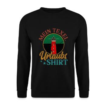 Leuchtturm Holland Insel Texel Urlaubs - Unisex Pullover - Schwarz - Vorne - Alina (178cm) & Michal (187cm)