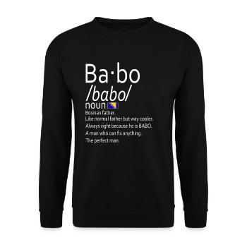 Babo Bosnian Dad Bosnia and Herzegovina - Unisex Pullover - Schwarz - Vorne - Alina (178cm) & Michal (187cm)