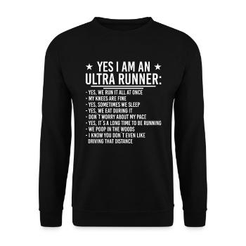 Ultra Runner 100km Marathon Läufer - Unisex Sweatshirt - black - Front - Alina (178cm) & Michal (187cm)