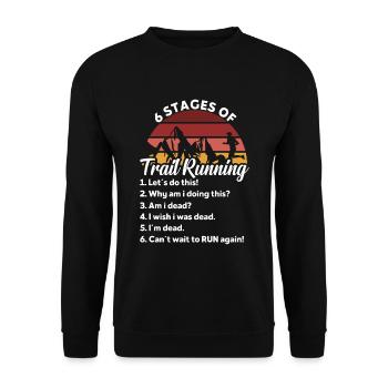 6 stages of Trail running fo Trail Runner - Unisex Pullover - Schwarz - Vorne - Alina (178cm) & Michal (187cm)
