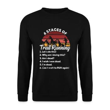 6 étapes de Trail running pour Trail Runner - Sweat-shirt Unisexe - noir - Devant - Alina (178cm) & Michal (187cm)