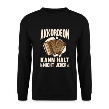 Akkordeon kann nicht jeder Ziehharmonika Harmonika - Unisex Pullover - Schwarz - Vorne - Alina (178cm) & Michal (187cm)
